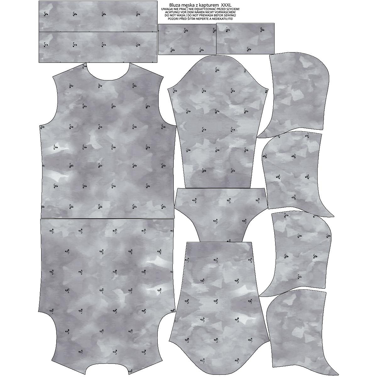 MEN’S HOODIE (COLORADO) - MOTORS (minimal) / CAMOUFLAGE pat. 2 (grey) - sewing set