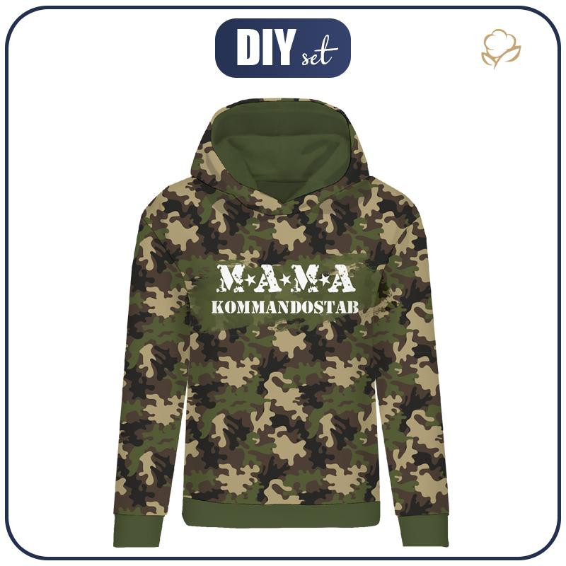 CLASSIC WOMEN’S HOODIE (POLA) - MAMA / camouflage - looped knit fabric DE