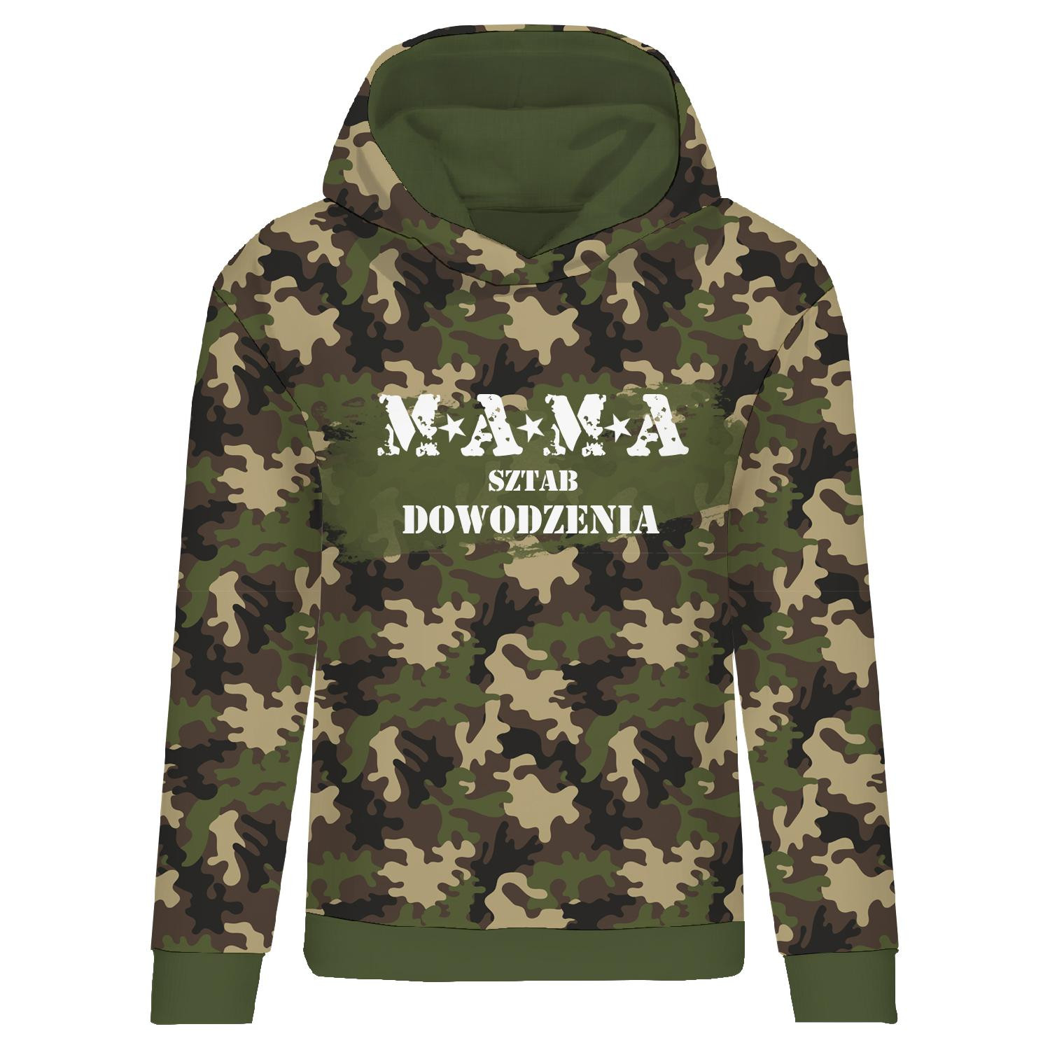 CLASSIC WOMEN’S HOODIE (POLA) - MAMA / camouflage - looped knit fabric 