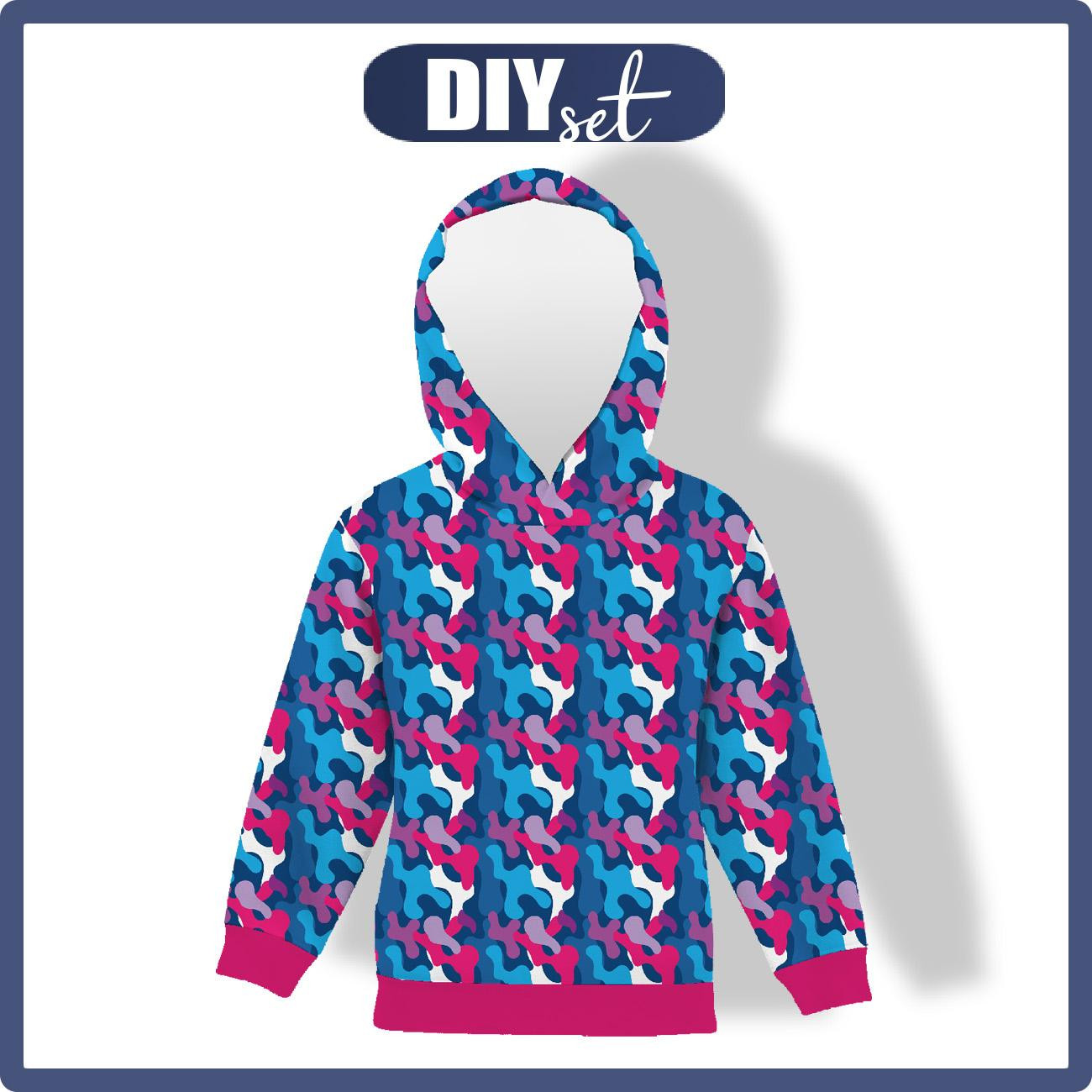 KID'S HOODIE (ALEX) - NEON CAMOUFLAGE PAT. 1 - sewing set