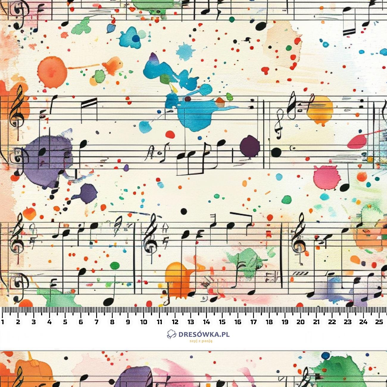 MUSIC NOTES PAT. 1 - Cotton woven fabric