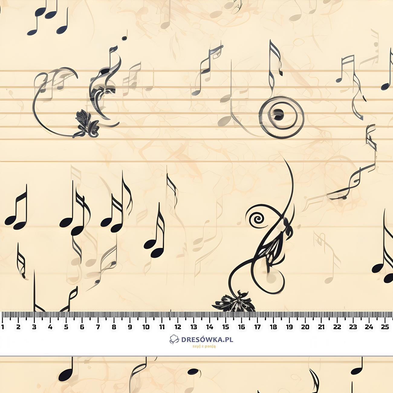 MUSIC NOTES PAT. 2 - looped knit fabric