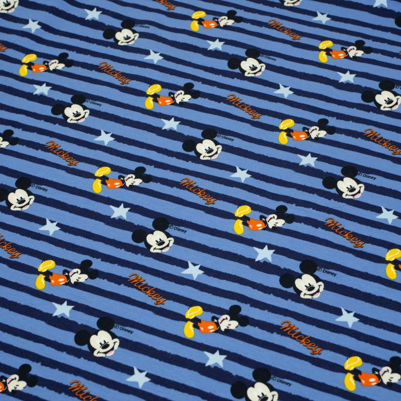 MICKEY MOUSE / blue stripes - single jersey TE210