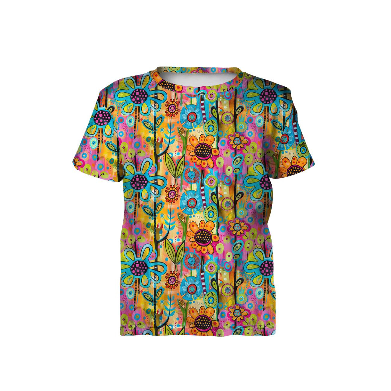 NEON FLOWERS WZ.1 - brushed knitwear with elastane ITY