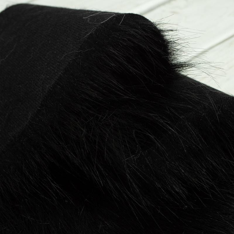 Faux fur trim 15cm x 150cm - black