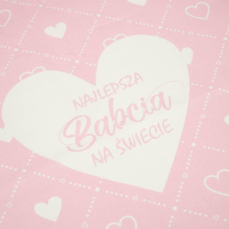 CUSHION PANEL - Najlepsza Babcia na Świecie/ hearts and rhombuses- HOME DECOR PREMIUM 
