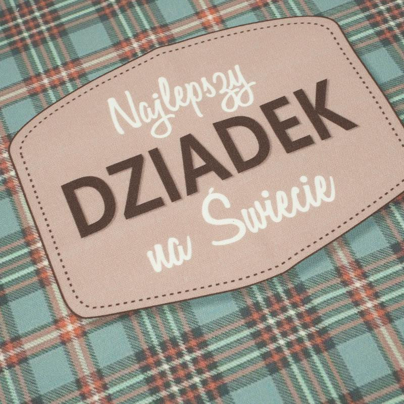 CUSHION PANEL - Najlepszy Dziadek na Świecie/ check retro- HOME DECOR PREMIUM 