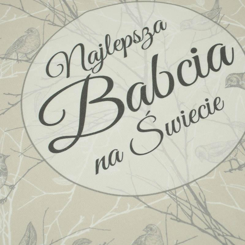 CUSHION PANEL - Najlepsza Babcia na Świecie/ birds - HOME DECOR PREMIUM 