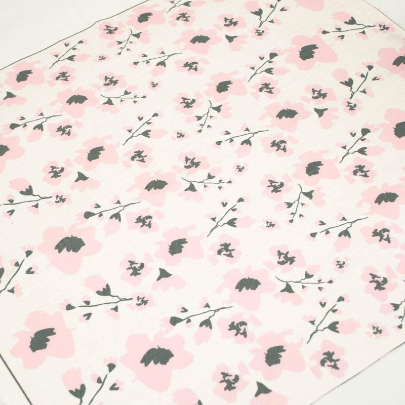 CUSHION PANEL - PAINTED FLOWERS/ rose quartz- HOME DECOR PREMIUM 