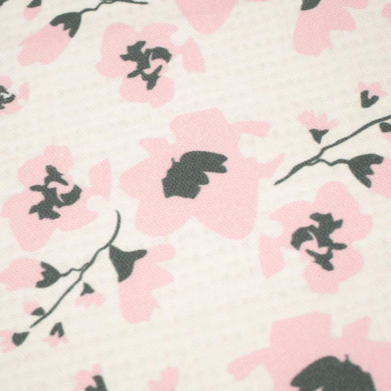 CUSHION PANEL - PAINTED FLOWERS/ rose quartz- HOME DECOR PREMIUM 