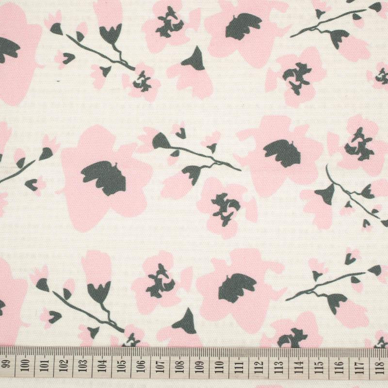 CUSHION PANEL - PAINTED FLOWERS/ rose quartz- HOME DECOR PREMIUM 