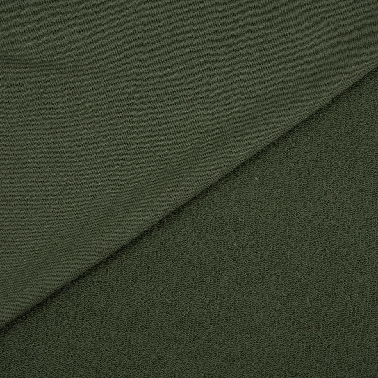 D-50 DARK OLIVE - thick looped knit 290g