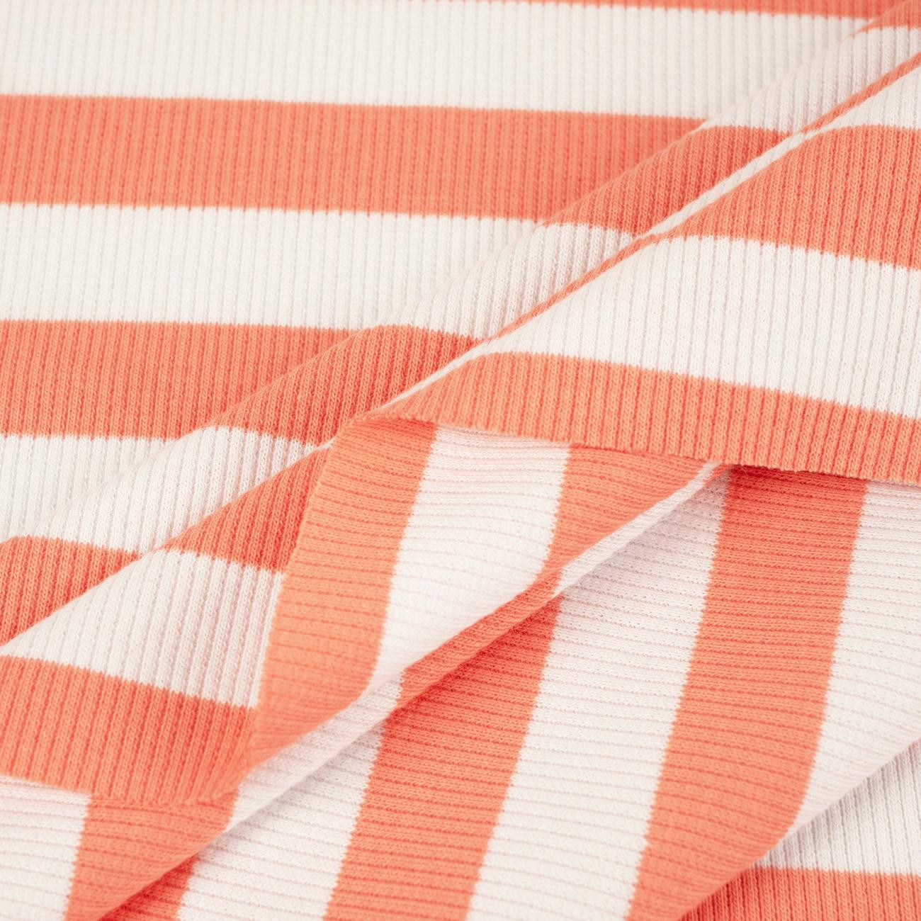 STRIPES / D-172 PEACH FUZZ - Ribbed knit fabric