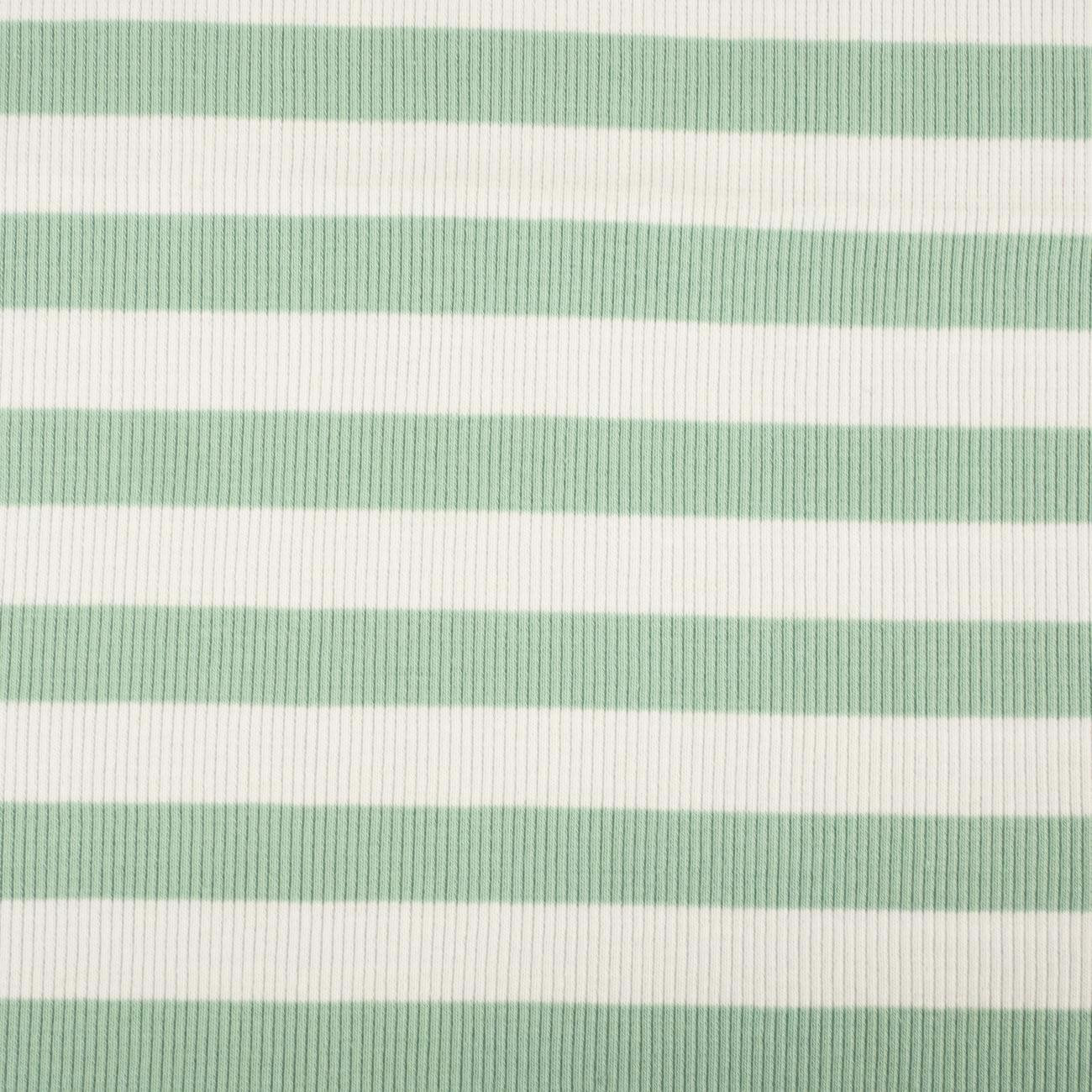 STRIPES / MINT - Ribbed knit fabric