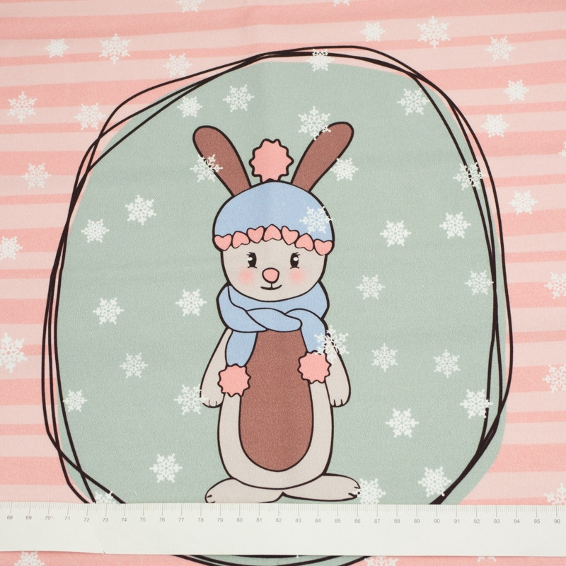 WINTER BUNNY / pink - panel looped knit 
