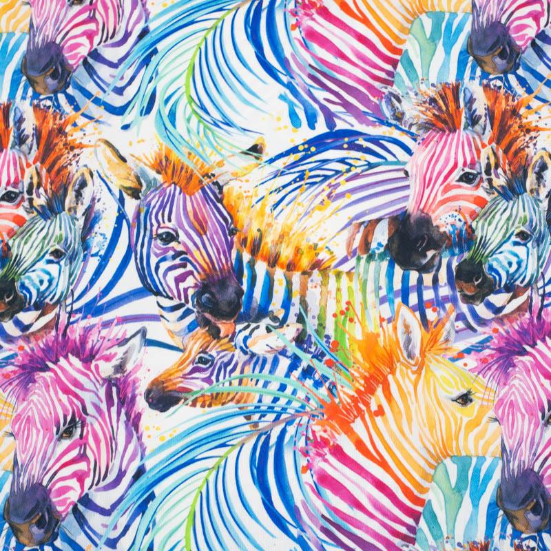 ZEBRA (rainbow) / white - Waterproof woven fabric