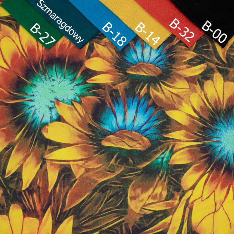 SUNFLOWERS pat. 1 - single jersey with elastane 