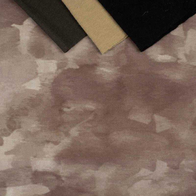 CAMOUFLAGE pat. 2 / brown - looped knit fabric