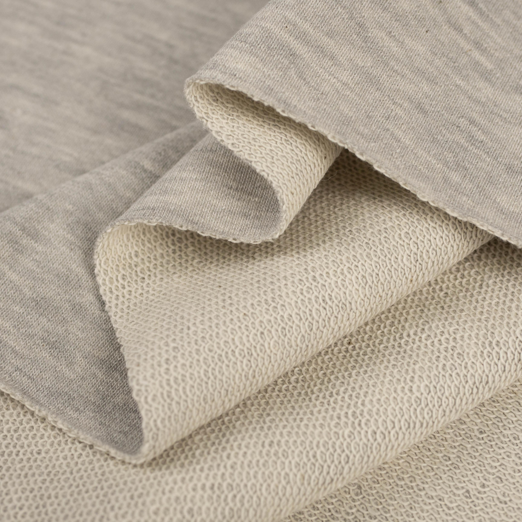 Melange Beige - thick looped knit 