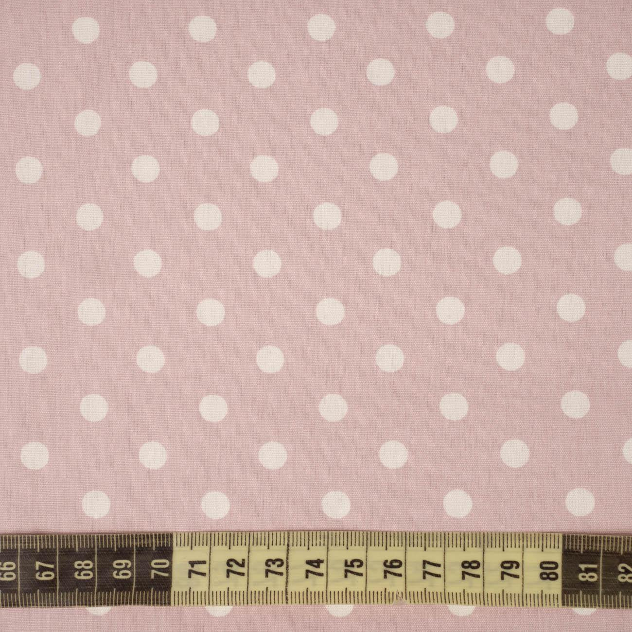 WHITE PEAS / DIRTY PINK - Cotton woven fabric