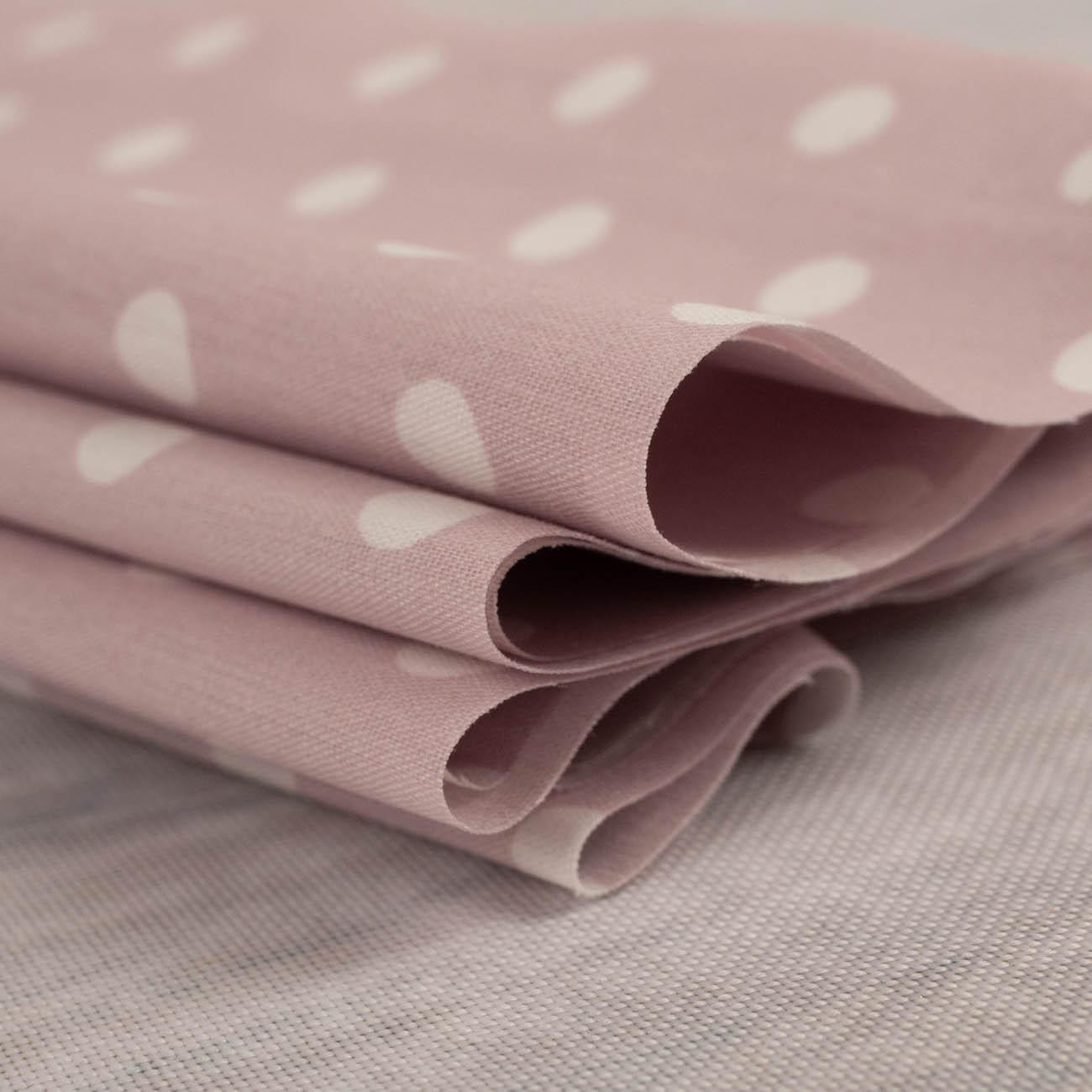 WHITE PEAS / DIRTY PINK - Cotton woven fabric