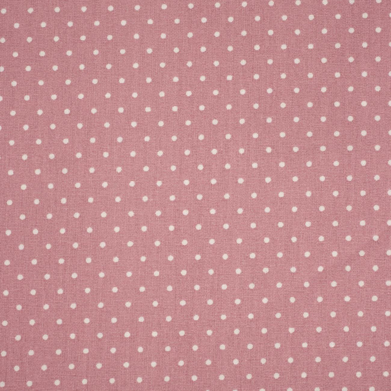 WHITE DOTS / Flamingo Pink - Cotton woven fabric