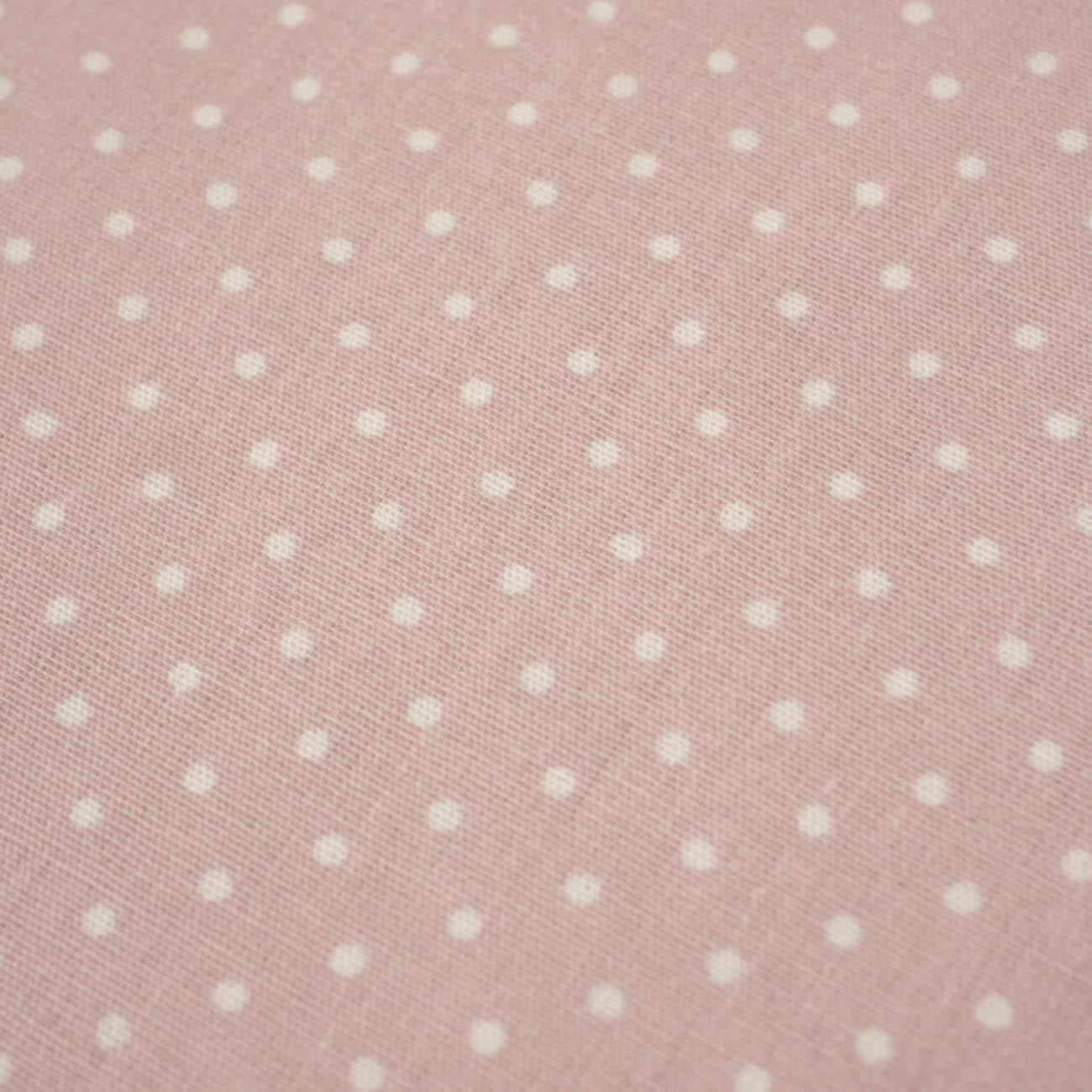 WHITE DOTS / DIRTY PINK - Cotton woven fabric