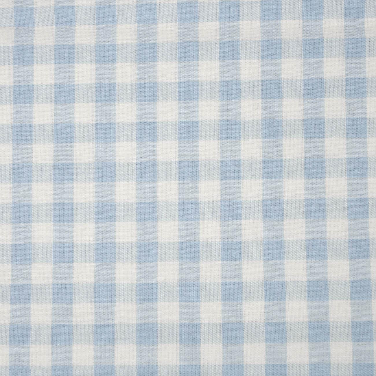 CHECKED / light blue - Cotton woven fabric