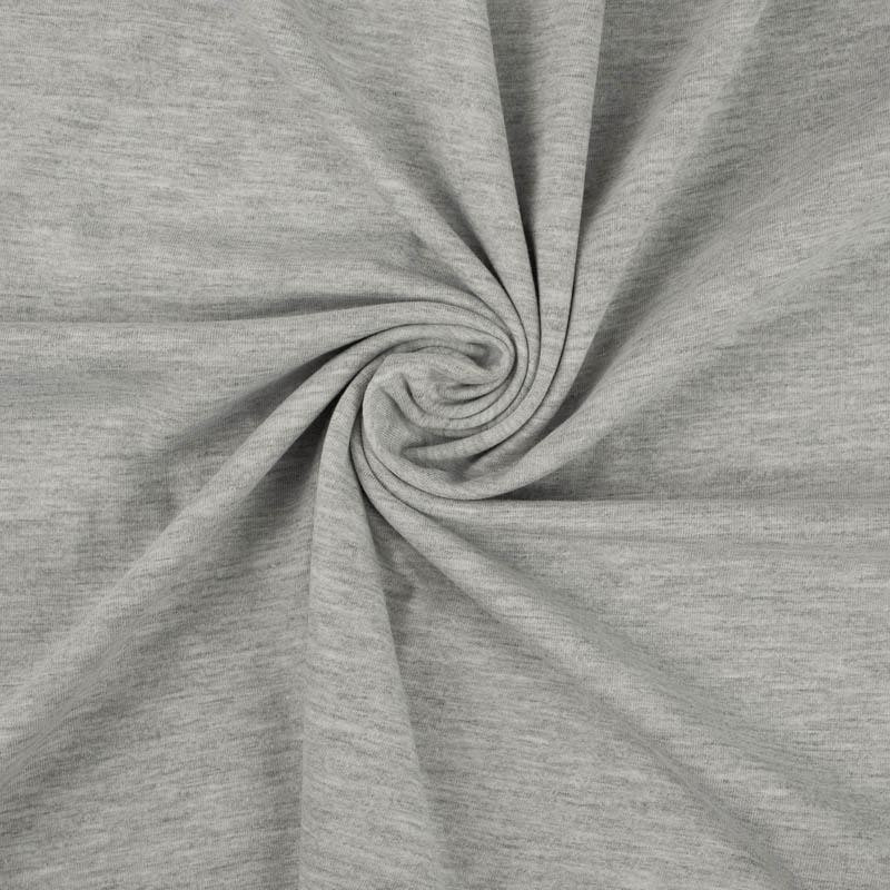 MELANGE LIGHT GRAY - T-shirt knit fabric 100% cotton T180
