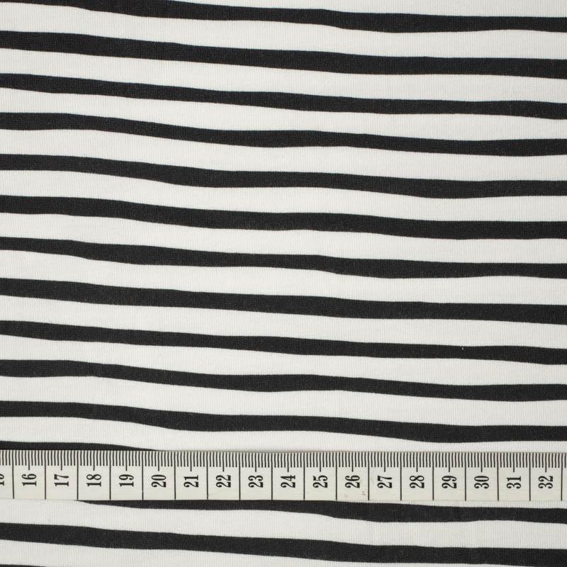 STRIPES - BLACK AND WHITE (BIRDS IN LOVE) - single jersey with elastane 