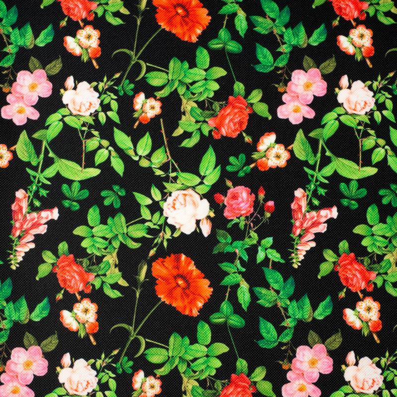 MINI ROSES AND LEAVES (PARADISE GARDEN)  - Waterproof woven fabric