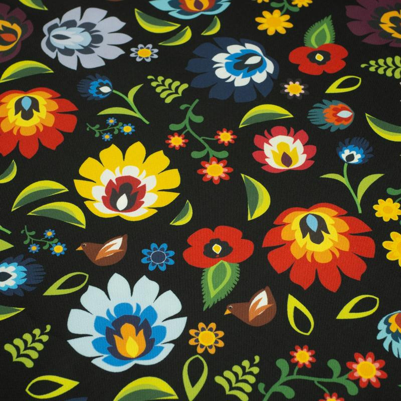 LOWICZ FOLKLORE / black - Waterproof woven fabric