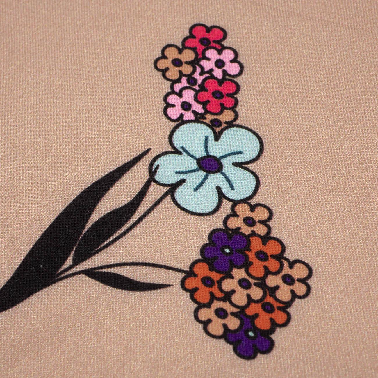 PAINTED FLOWERS / pink - viscose woven fabric