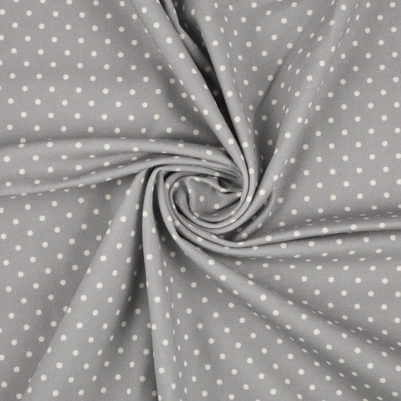 WHITE DOTSIES / grey - single jersey with elastane 