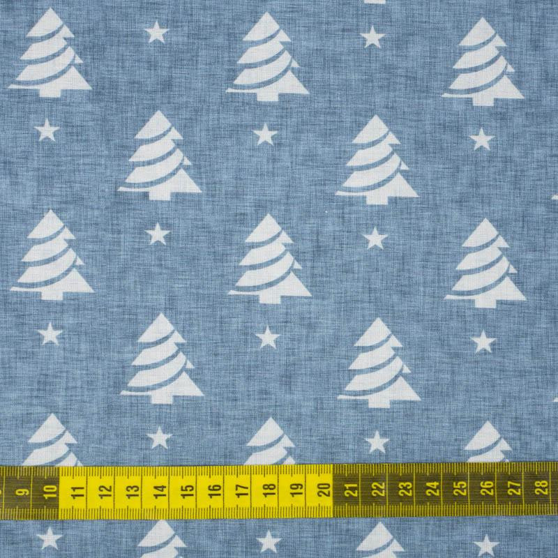 CHRISTMAS TREES WITH STARS / ACID WASH - blue