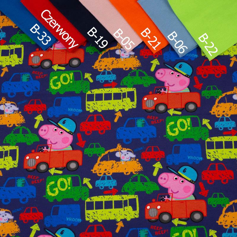 GEORGE IN THE CAR / navy (PEPPA PIG) - single jersey