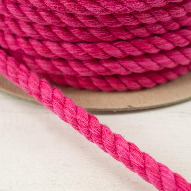 Twisted cotton cord 8 mm - fuchsia