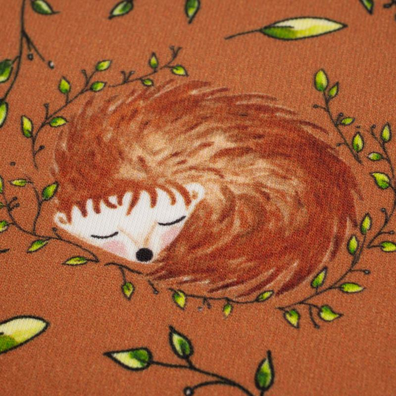 SLEEPING ANIMALS MIX (SLEEPING ANIMALS) / brown - looped knit fabric