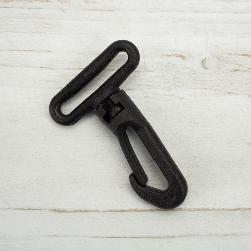 Rotary plastic snap hook 30 mm - black