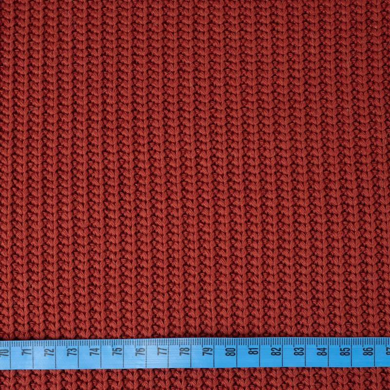 RED - Cotton sweater knit fabric 505g
