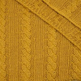 BLANKET (BRAID) /  mustard M - knitted panel