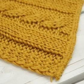 BLANKET (BRAID) L /  mustard - knitted panel