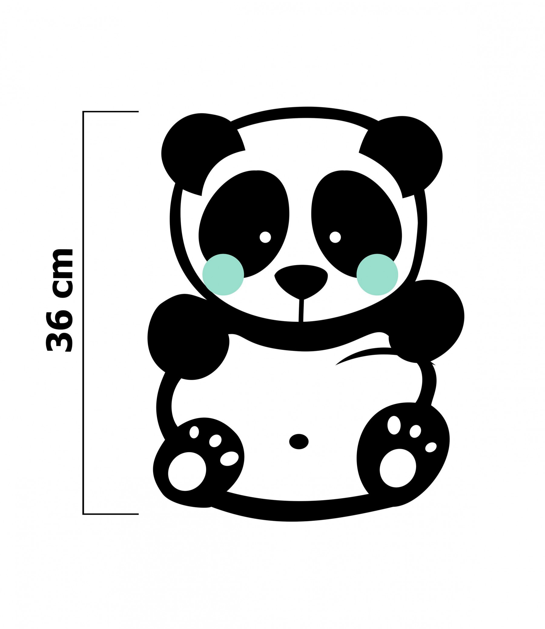 PANDA / MINT  size "M" 50x60 cm - white (front)