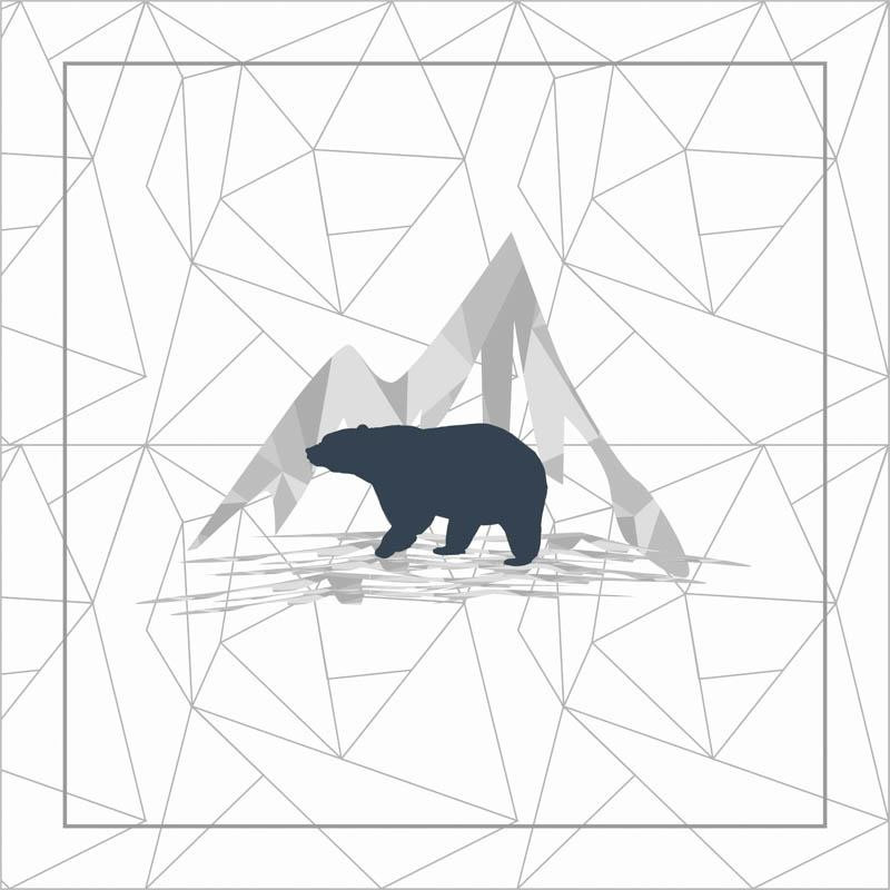 CUSHION PANEL - BEAR (ADVENTURE) / white ice