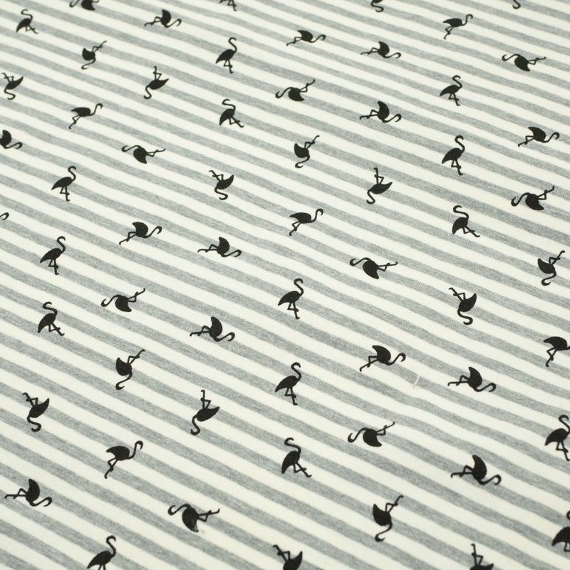 50cm STRIPED FLAMINGOS / eco melange - single jersey TE210