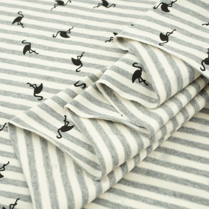 50cm STRIPED FLAMINGOS / eco melange - single jersey TE210
