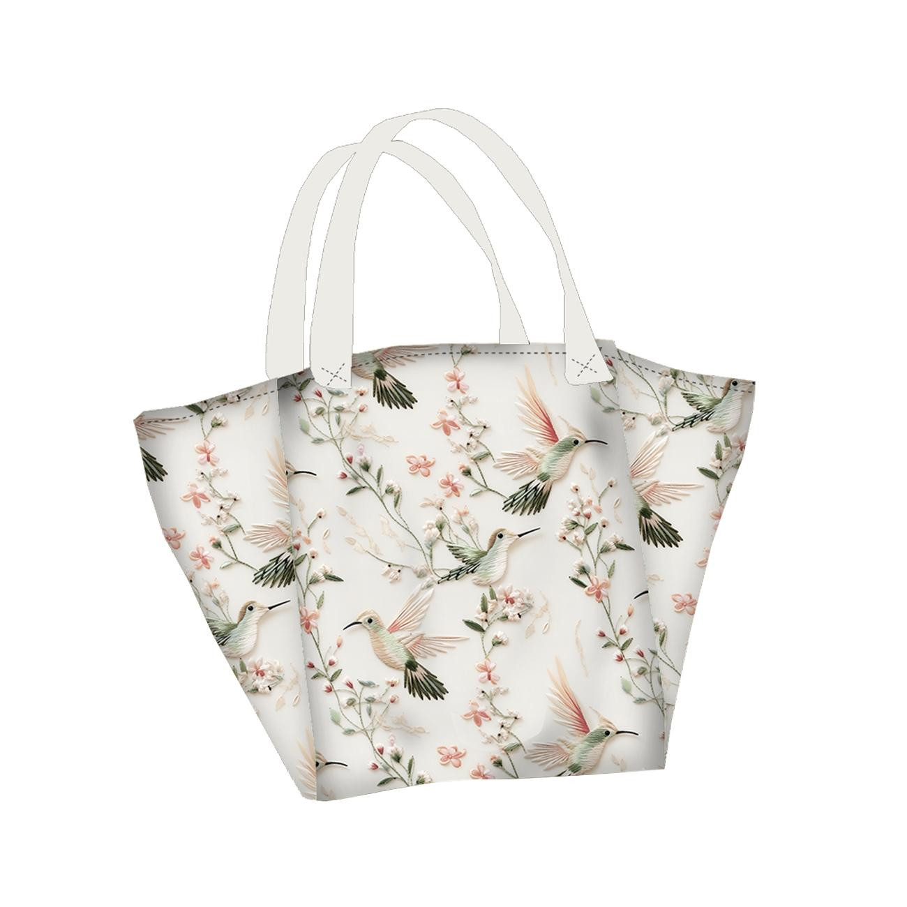 XL bag with in-bag pouch 2 in 1 - PASTEL BIRDS WZ.6 - sewing set