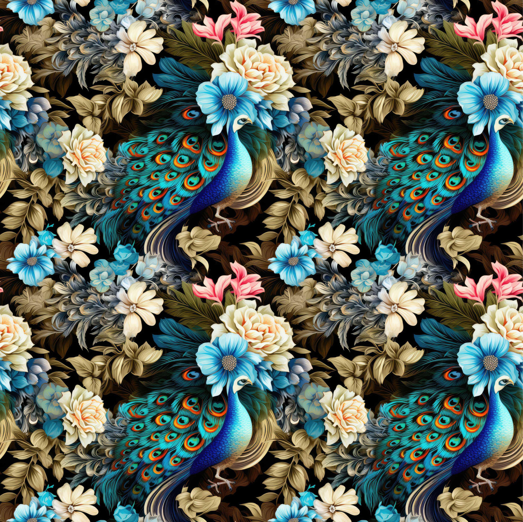 Botanical garden wz.3 - Woven Fabric for tablecloths