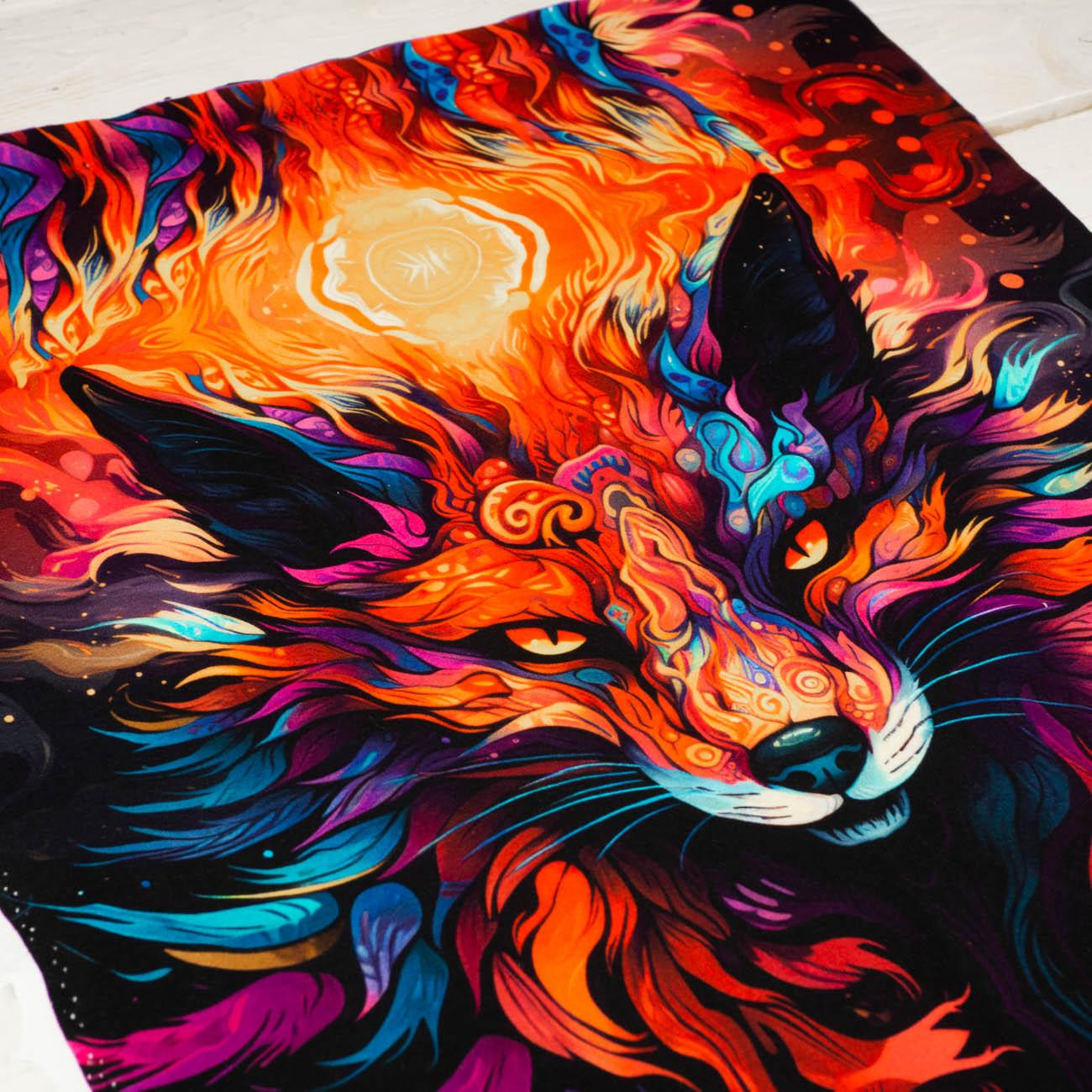 COLORFUL FOX - panel (60cm x 50cm) looped knit