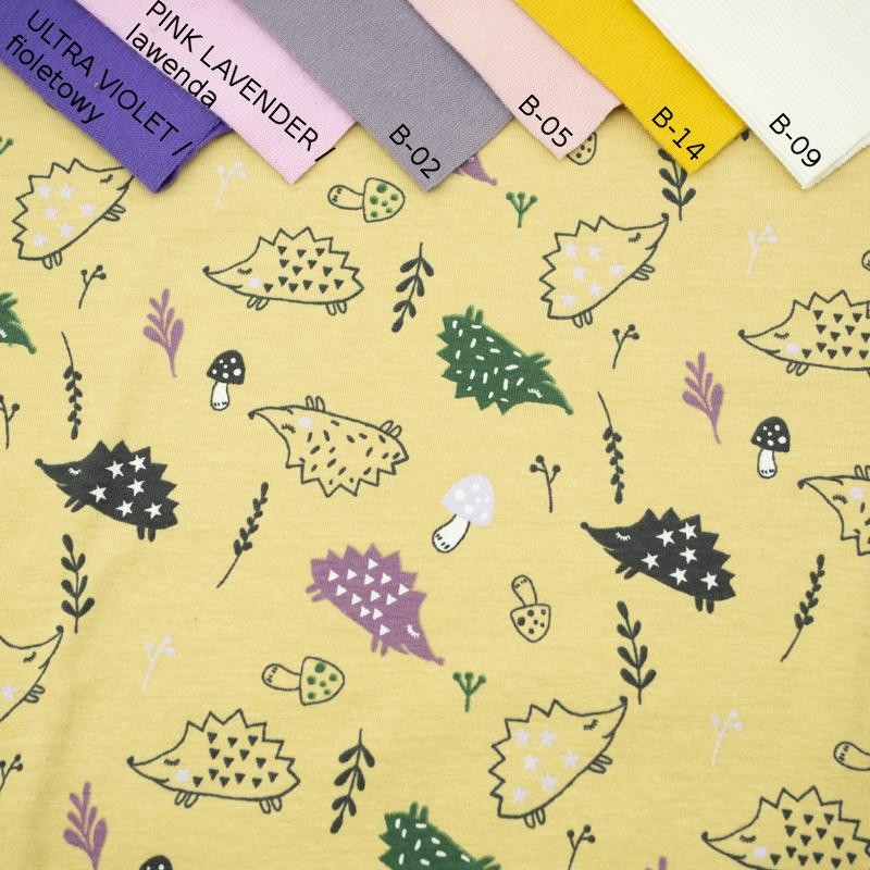 HEDGEHOGS / FOREST WORLD / yellow - single jersey TE210
